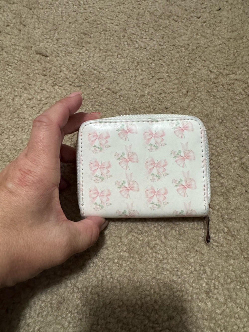 Love Shack fancy inspired  Pink Bow Print Zip Wallet - Brand
